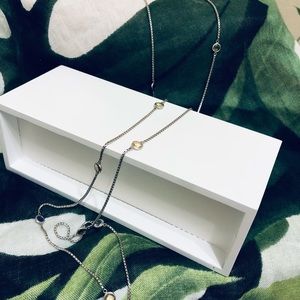 Sterling Silver Necklace w/ multi colored gems